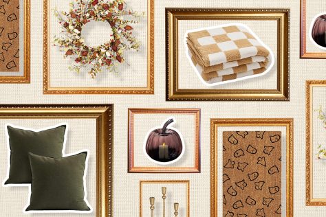fall home decor in frames